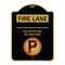 Signmission Fire Lane No Parking No Waiting W/ No Parking, Black & Gold Aluminum Sign, 18" x 24", BG-1824-24003 A-DES-BG-1824-24003 - alternate 1
